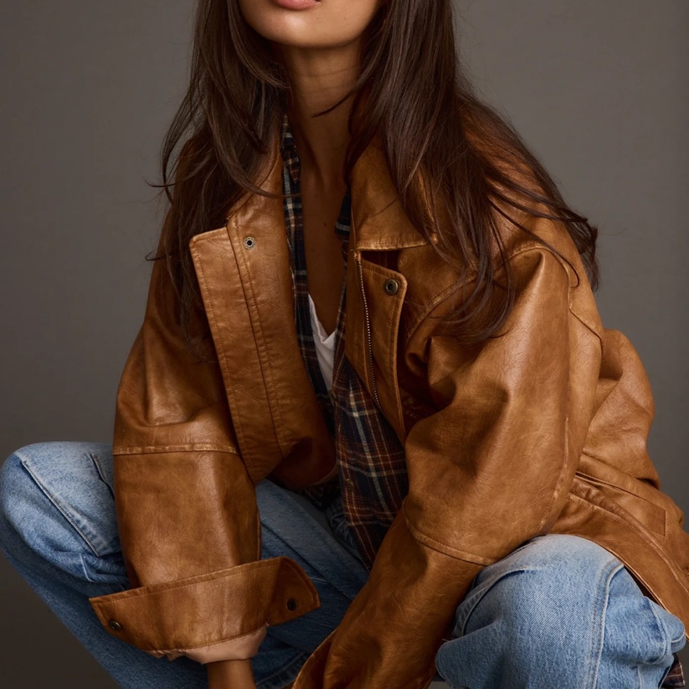 12th Tribe Brown Leather Jacket